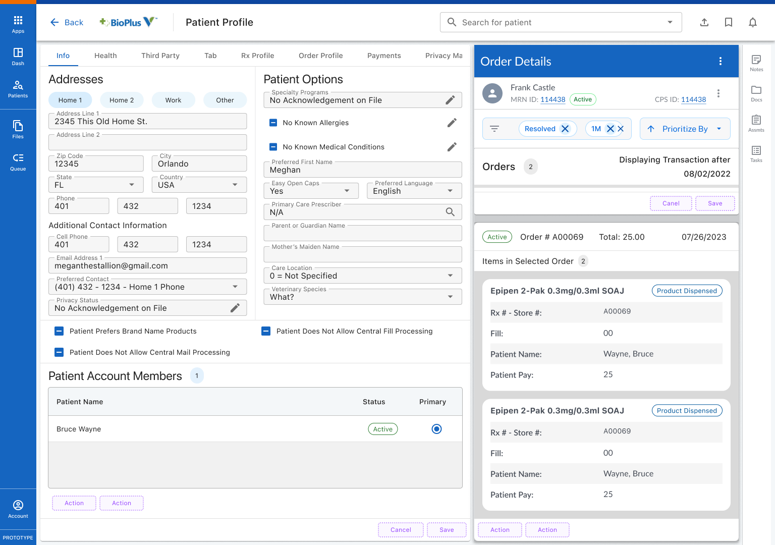 Healthcare Platform Annotated Mockup